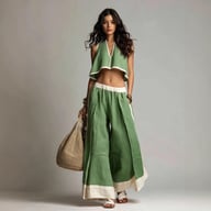 Casual Chic Sleeveless V-Neck Crop Top & Wide-Leg Pants Set — view 8