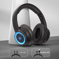 Fashionable On-Ear Bluetooth Wireless Headphones with RGB Lighting — view 6