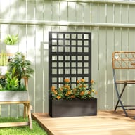 Galvanized Raised Garden Bed with Trellis | 24" x 9" x 44.5" Black — view 9