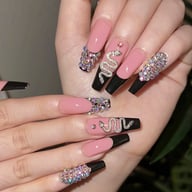 24 PCS Diamond Snake Coffin Press-On Nails | Rhinestone Nail Art — view 14