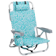 Aluminum Beach Chair with Headrest | Teal Tribal Folding Design — view 4