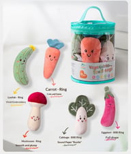 Cartoon Vegetable Fruit Baby Rattle Set | Soft Plush Grasping Toys — view 12