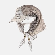 Retro Cashew-Print Beaded Tie-Band Headscarf Hat | Women's Sun Protection — view 6