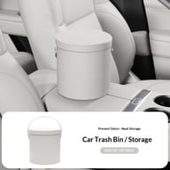 White multifunctional car organizer bucket on center console