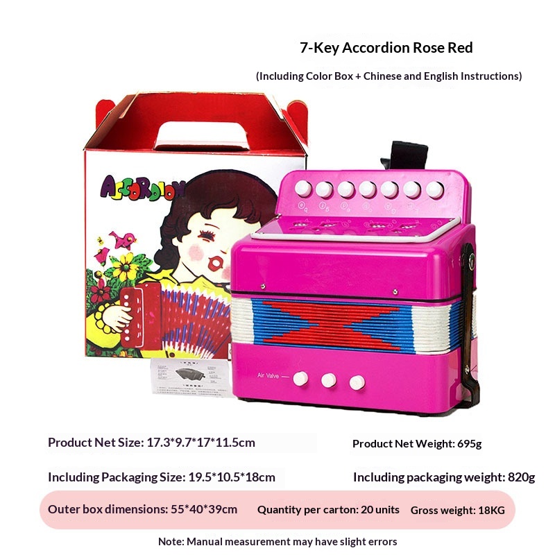 7-Key Portable Accordion for Kids | Educational Music Toy Canada