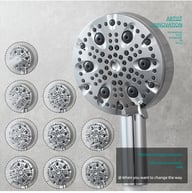 9-Setting Handheld Shower Head with Filtration | Chrome & Matte Black — view 12