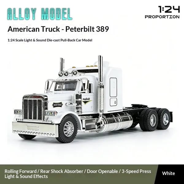 Semi Truck Toys For Boys | Metal Diecast Pull Back Truck With Light & Sound