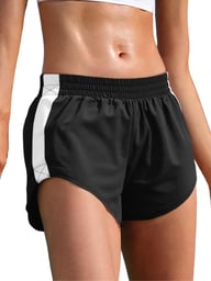 Women's High Waisted Striped Dolphin Shorts | Athletic Running Wear — view 4