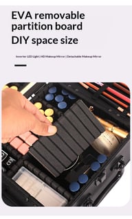 Large-capacity Cosmetic Case With Magnetic Lighting And Mirror Storage — view 16