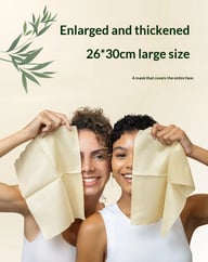 Two women holding large bamboo fiber face towels, demonstrating softness and XL size