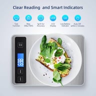 Precision food scale showing accurate weight measurement for recipe ingredients