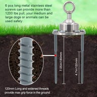 Stainless Steel Dog Tethering Stake with Wire Rope Leash | Canada — view 5