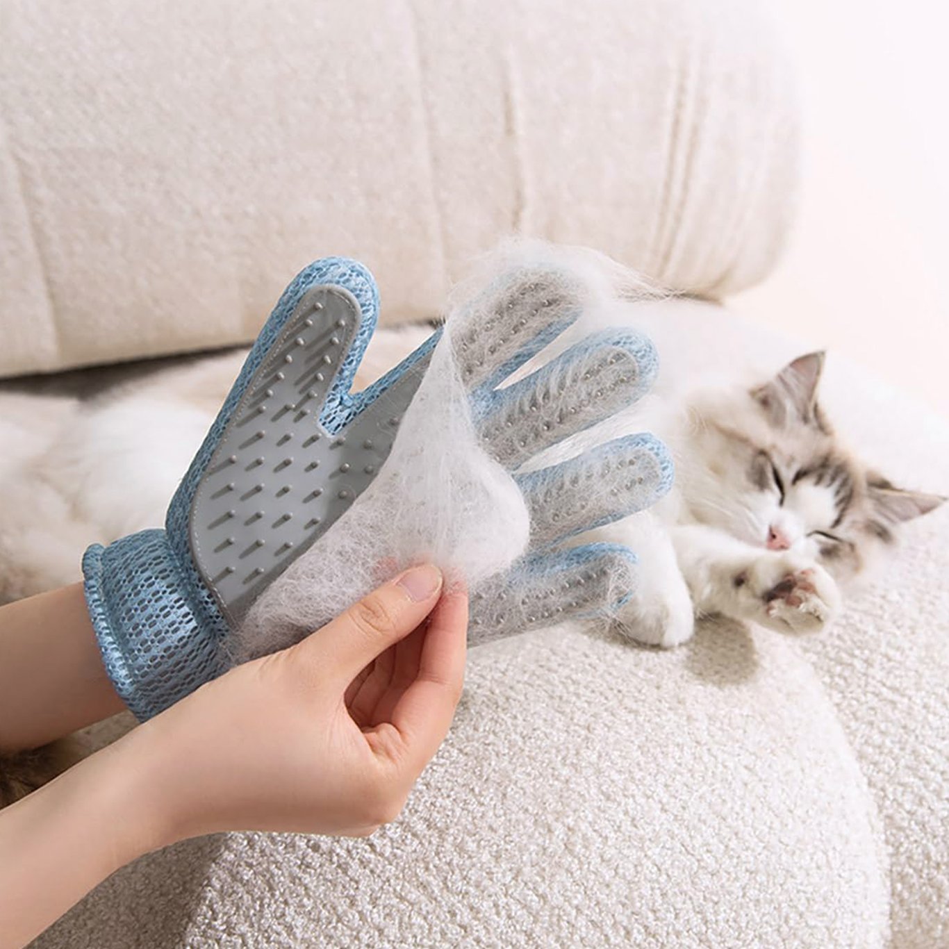 2in1 Double Sided Pet Grooming Glove | Deshedding Brush Mitt Cats Dogs