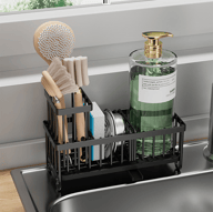 Kitchen Sink Rack Sponge Holder Soap Dish Drain Storage Organizer Brush Holder — view 8
