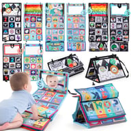 Foldable Funny Mirror Desk Calendar Baby Cloth Book | Sensory Tummy Time — view 4