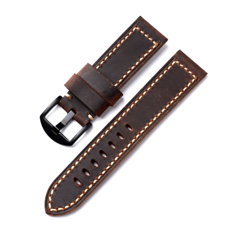 Detailed view of watch strap edges and durable buckle hardware