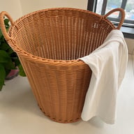Woven Rattan Hand-braided Laundry Basket Storage Bin Rattan-style For Home Use — view 3