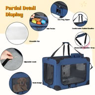 36   Soft Dog Crates Kennel, 3-Door Portable Folding Pet Carrier With Mesh Windows, Straps And Fleece Mat For Dogs, Cats, Rabbits, Meeting The Needs For Indoor, Outdoor, And Travel Use, Dark Blue — view 4