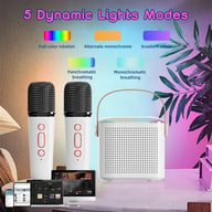 Karaoke Machine Bluetooth Speaker with 2 Wireless Mics & RGB Lights — view 4