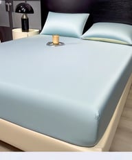 Summer Solid-Color Ice Silk Fitted Sheet | Cooling Bedding Canada — view 16