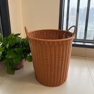 Woven Rattan Hand-braided Laundry Basket Storage Bin Rattan-style For Home Use — view 8