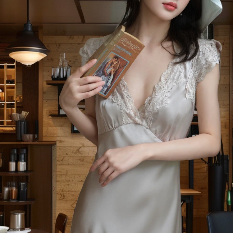 Slim-fit nightgown with adjustable back tie displayed on elegant hanger