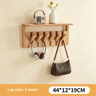 Solid Wood Coat Rack with Piano Keys | Modern Wall Mount Storage — view 5