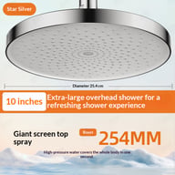 Stainless Steel Pressurized Shower Head 10" | High-Pressure Flow — view 8