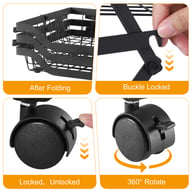 Foldable Kitchen Storage Rack with Wheels | Multi-Layer Organizer — view 7