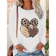 Women's Leopard Print & Bright Heart T-Shirt | Casual Style — view 6