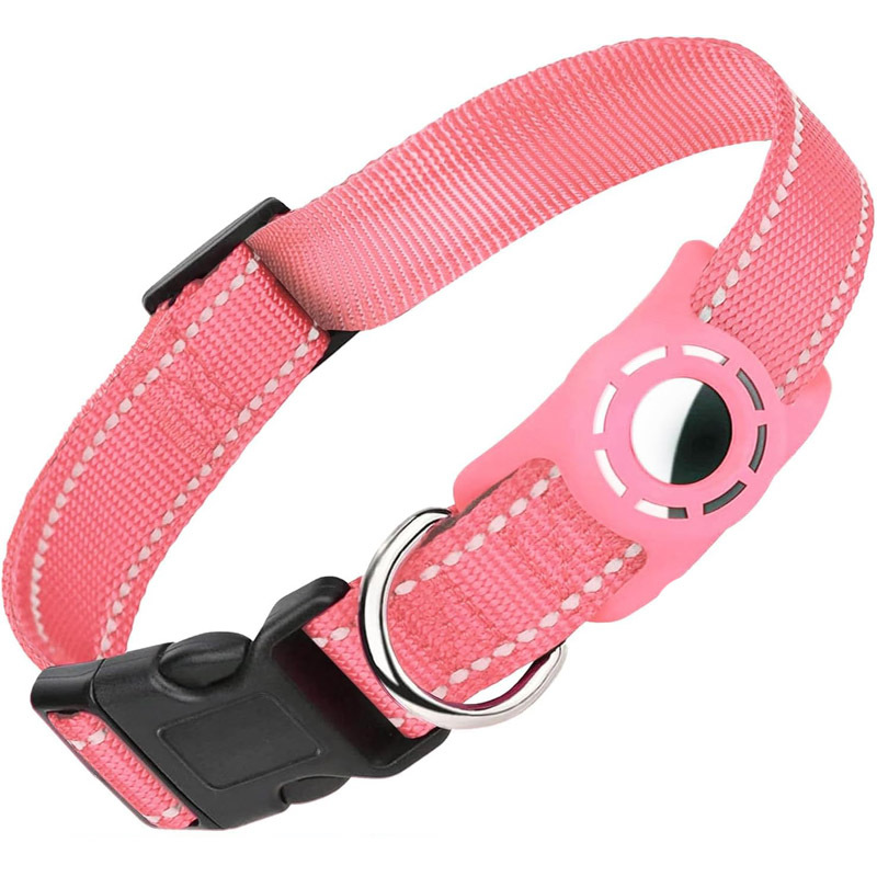 Reflective Dog Leash Collar with AirTag Holder | Anti-Lost Pet Safety