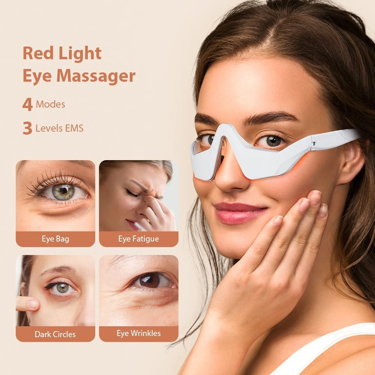 Lightweight eye massager glasses isolated showing ergonomic curved design