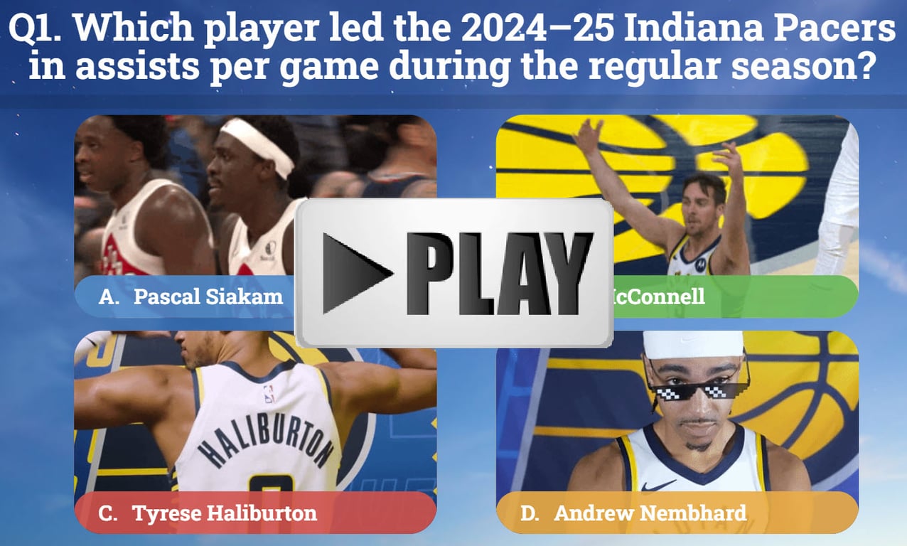 Click image to start Round 3 Pacers vs Cavaliers Trivia Game