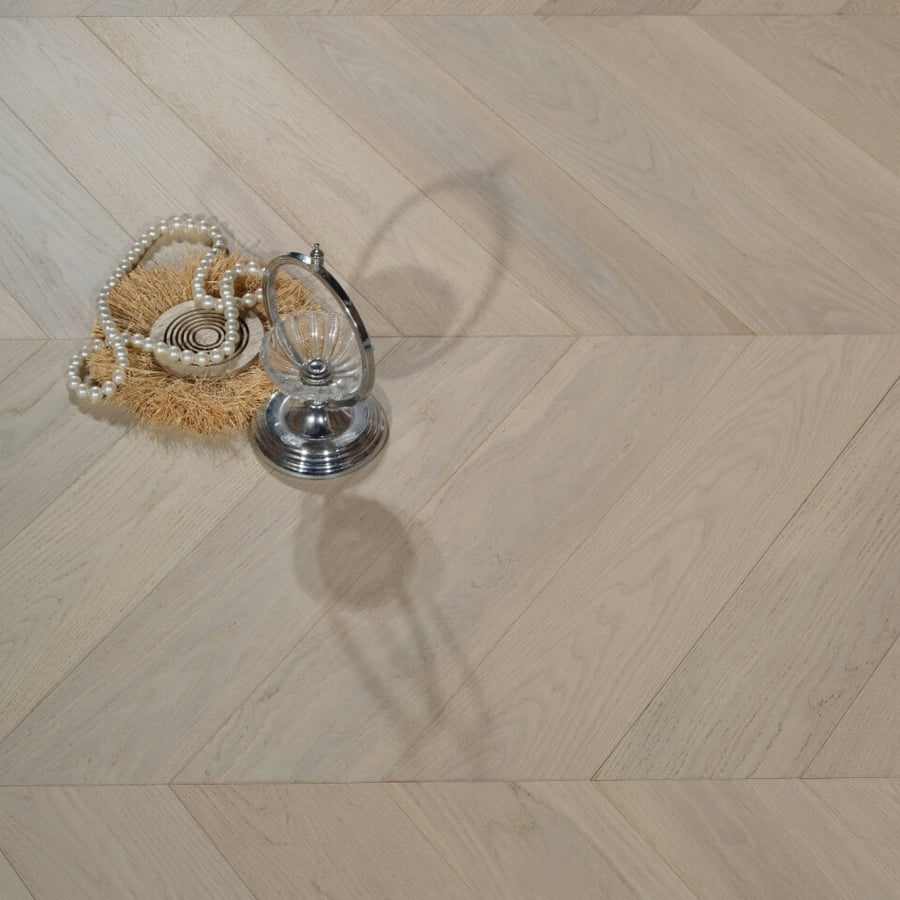 Engineered Timber Flooring - AB Grade 15/4mm CHEVRON - Y01 WINTRY FOREST OAK - Chevron Engineered 15mm