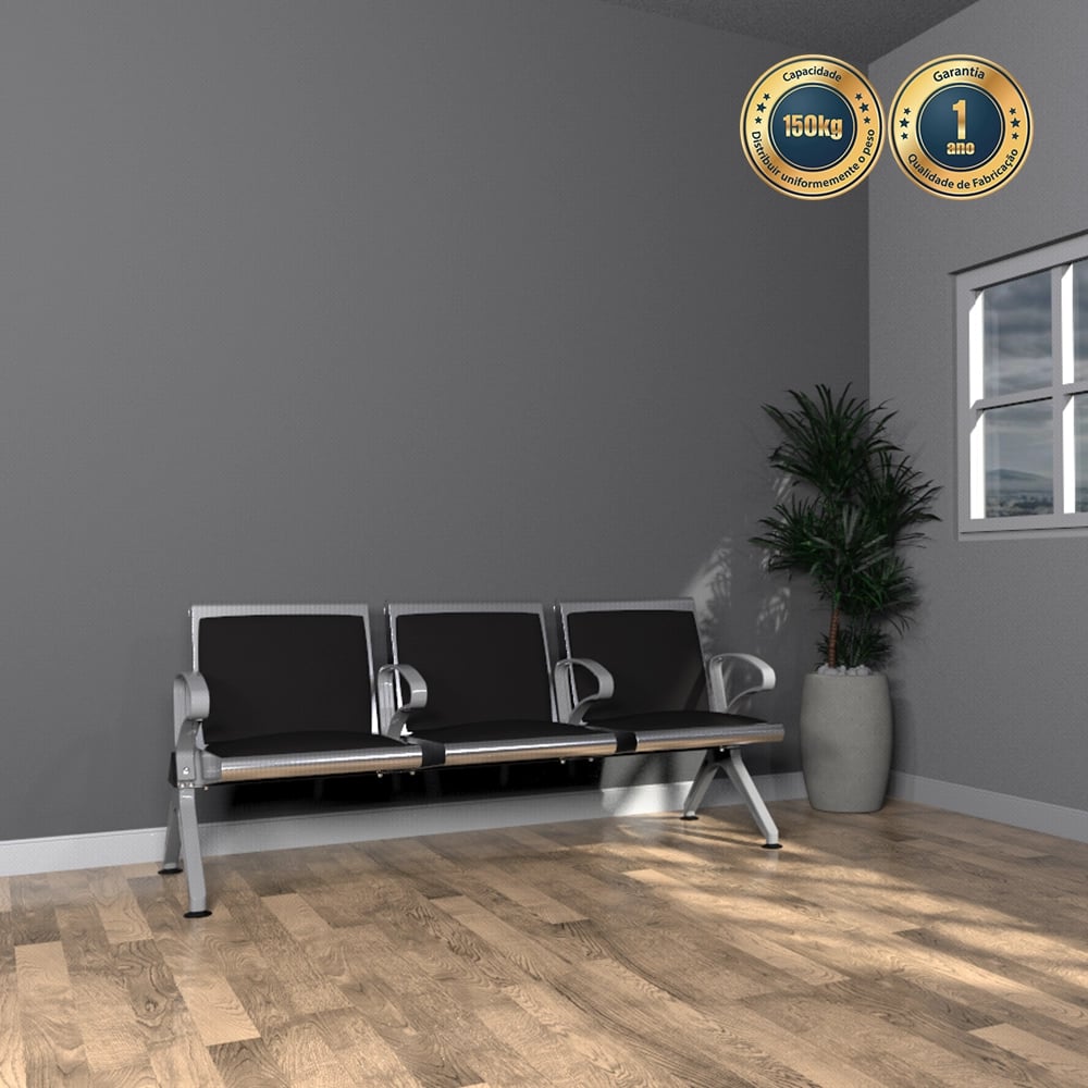 Assento para Sala de Espera Estofada