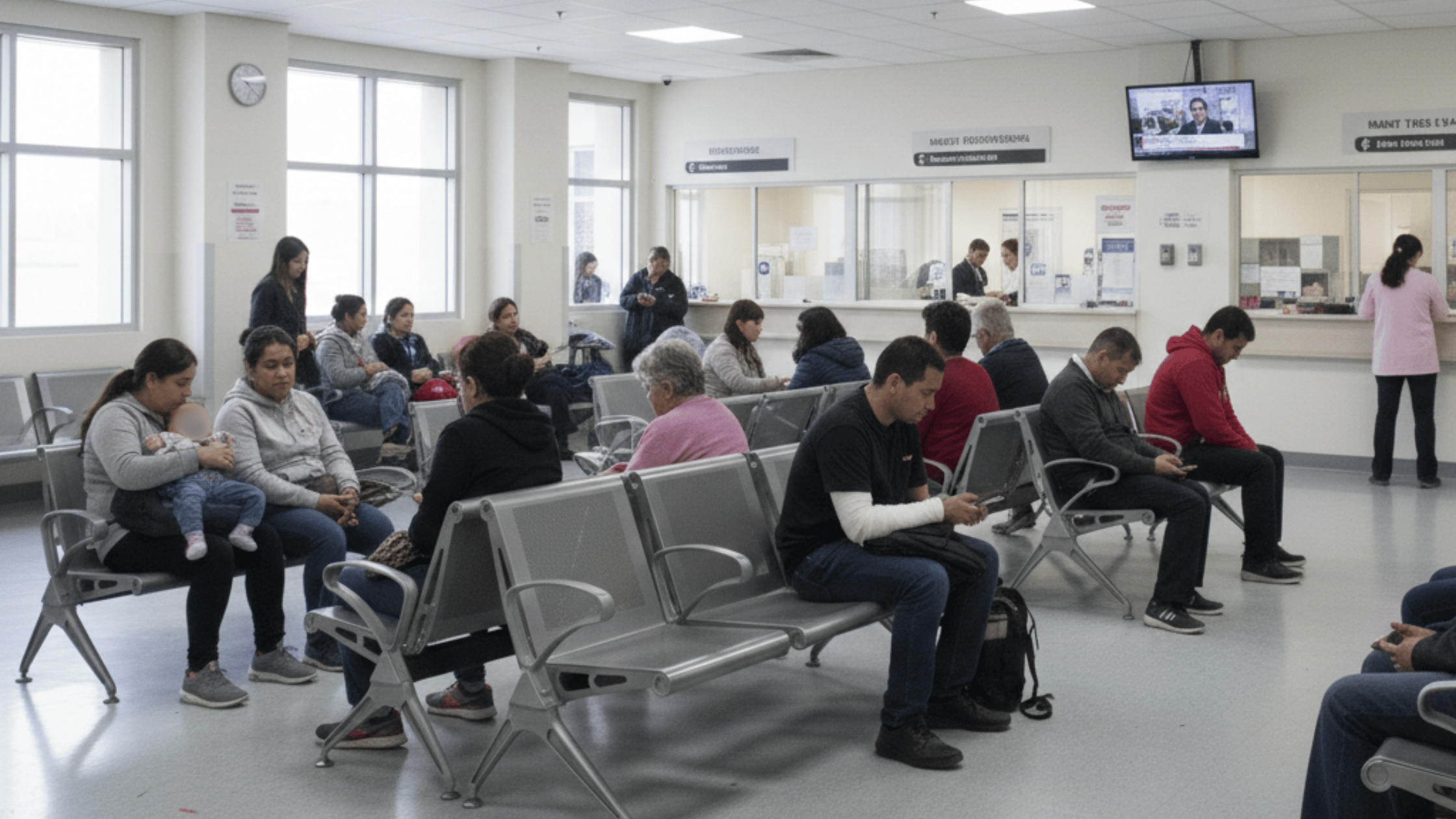 Longarina em aço inox para sala de espera com alto fluxo de pessoas
