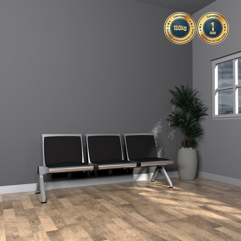 longarina estofada 3 lugares