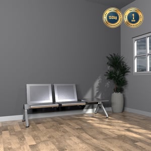 Longarina em Alumínio e Aço Inox – 2 lugares com mesa