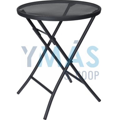 MESA METAL GRIS PLEGABLE REDONDA 60CM