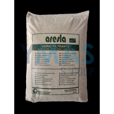 SACO VIDRIO FILTRANTE 25KG GRADO 1 FINO ARESLA