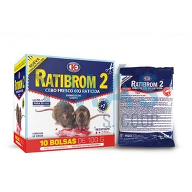 RATICIDA RATIBROM-2 1000GR(CEBO FRESCO)USO DOMESTI