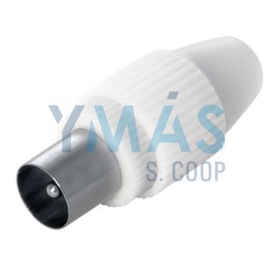 CONECTOR TV 9,5MM MACHO RECTO BLANCO