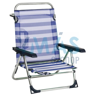 SILLA CAMA PLAYA ALUMINIO RAYAS FIBRELINE