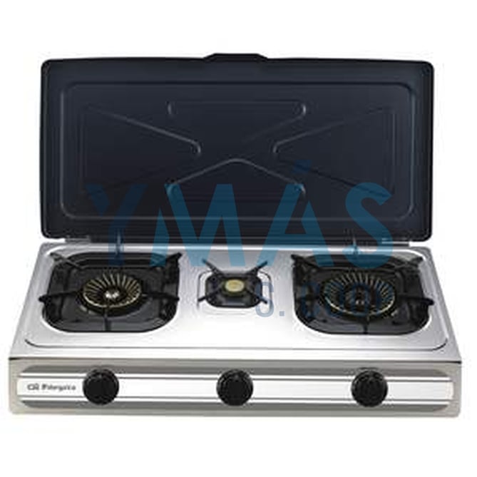 COCINA 3 FUEGOS C/TAPA FO-3500 INOX ORBEGOZO