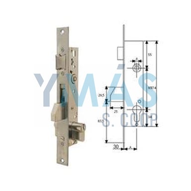 CERRADURA 2210/25 A.INOX.S/ESC. BASCULANTE
