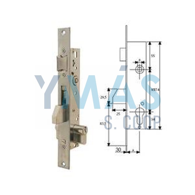 CERRADURA 2210/25 A.INOX.S/ESC. BASCULANTE