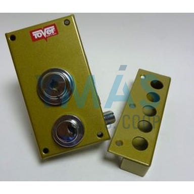 CERRADURA 40MM 3P C/BARRAS PINTADA ORO IZQUIERDA