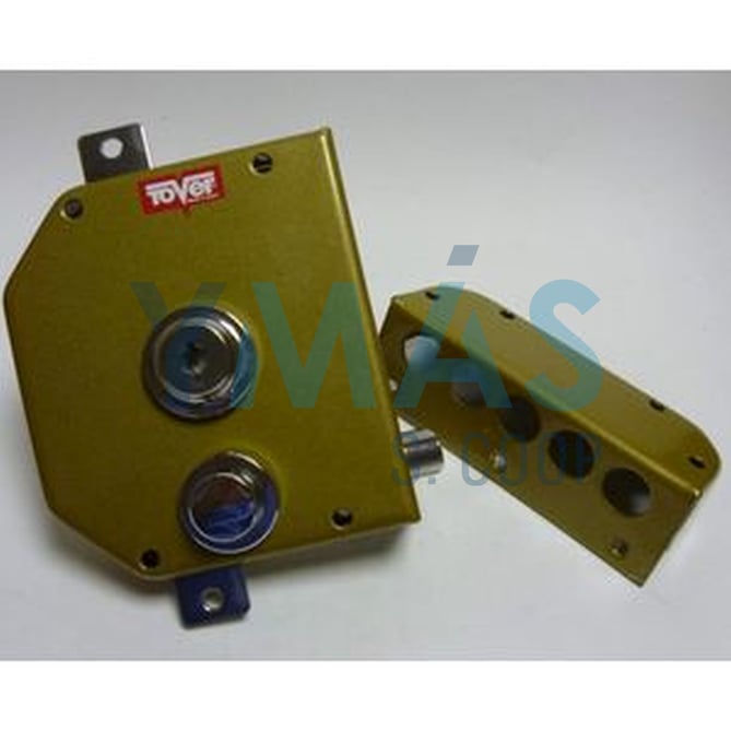 CERRADURA 60MM 3P C/BARRAS PINTADA ORO DERECHA