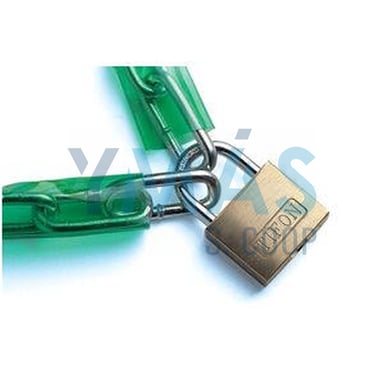 CADENA 5MMX75CM C/CANDADO 30MM LATON  920(=820)