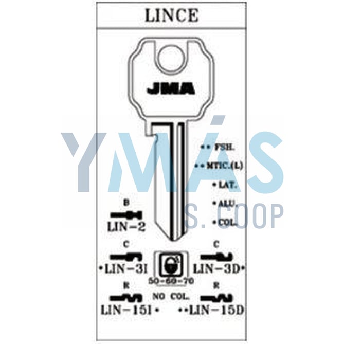 LLAVE ALUMINIO LIN-15D-AS